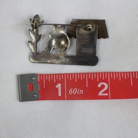 Vintage Mexico Sterling Silver 900 Brooch - Picture 2 of 4